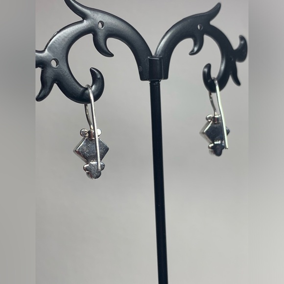 Early Silpada VERY RARE Sterling Silver & Sodalite Inlaid Petite Earrings - Picture 4 of 11